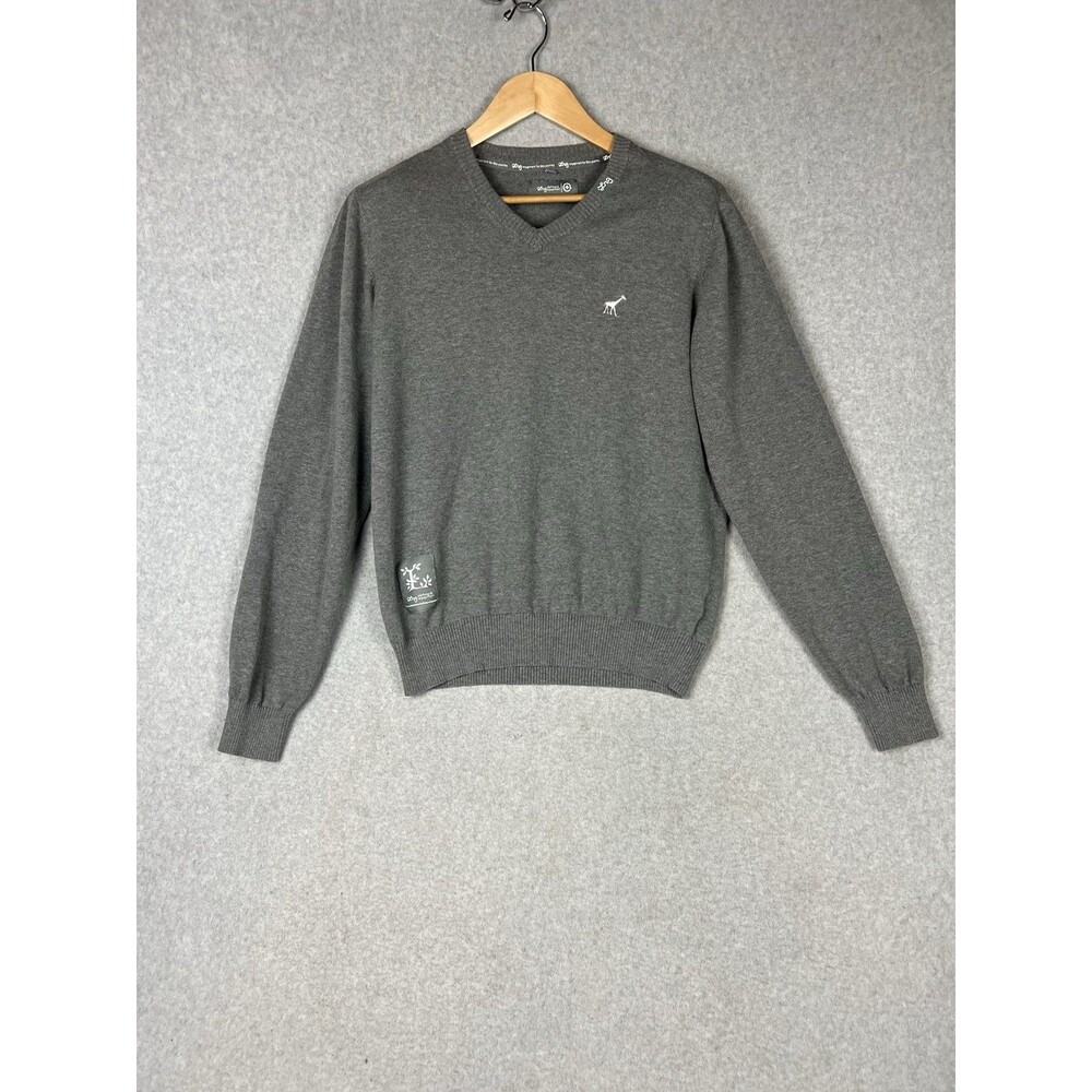 LRG Lifted Research Group Gray V- Neck Sweater Men’s  XL Front Logo Cotton